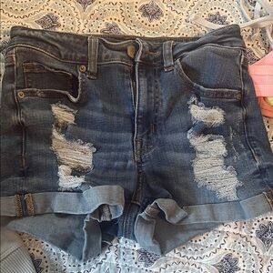 Aeropostale Blue Distressed Jean Shorts